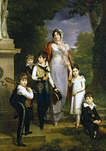 Portrait de la marechale Lannes et ses enfants